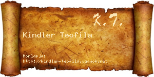 Kindler Teofila névjegykártya